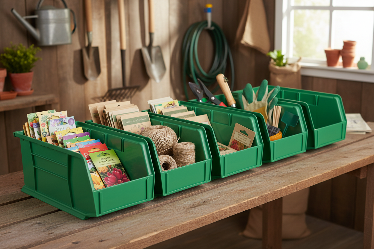 11 x 5.5 x 5" Plastic Stackable Storage Bin and Hanging Container