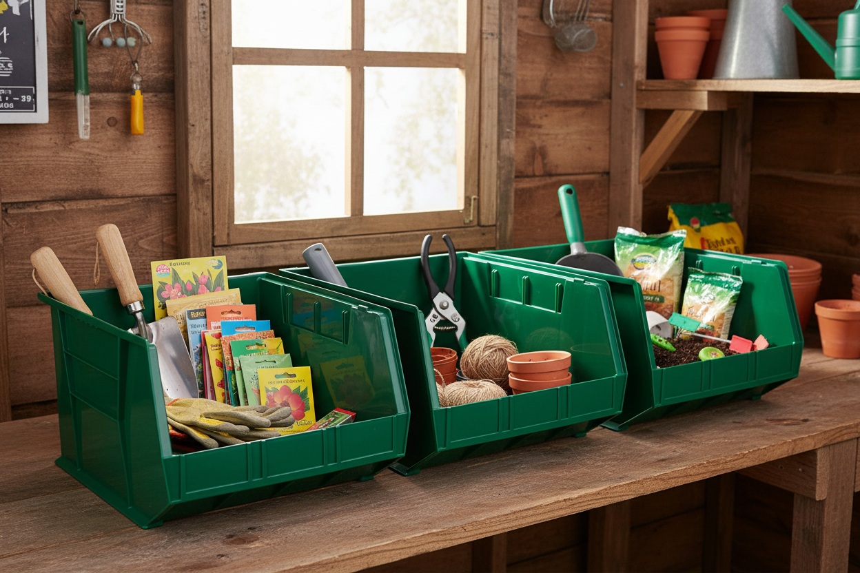 18 x 16.5 x 11" Plastic Stackable Storage Bin and Hanging Container