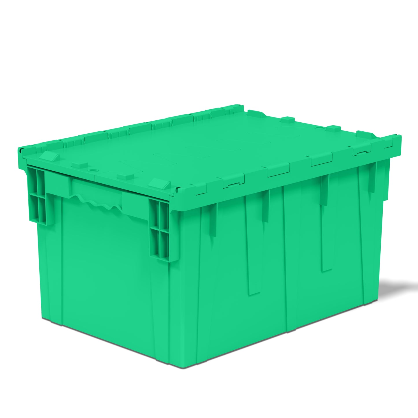 28.1 x 20.8 x 15.6” (28.4 Gallon) Attached Lid Container Tote