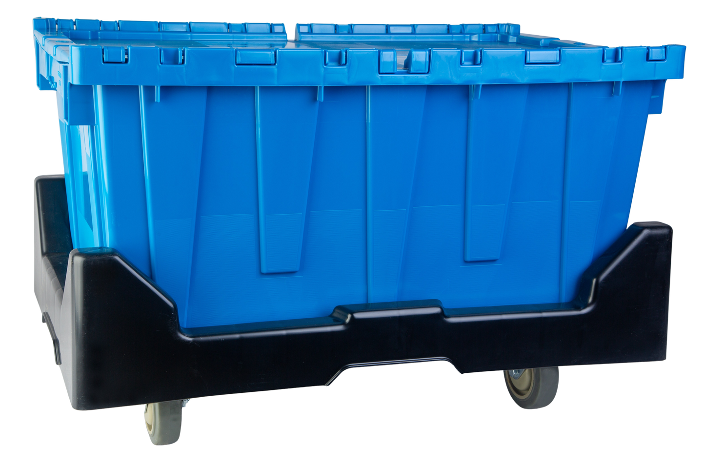 Hudson Exchange 28 x 18 x 10.5" (650 lb. Capacity) Plastic Container Dolly With Casters for Attached Lid Totes
