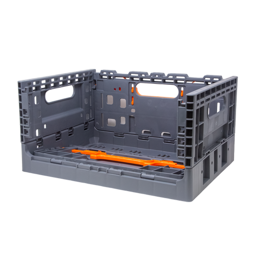 14 x 11 x 7.5" (4 Gallon) Collapsible Straight Wall Handled Storage Container Tote