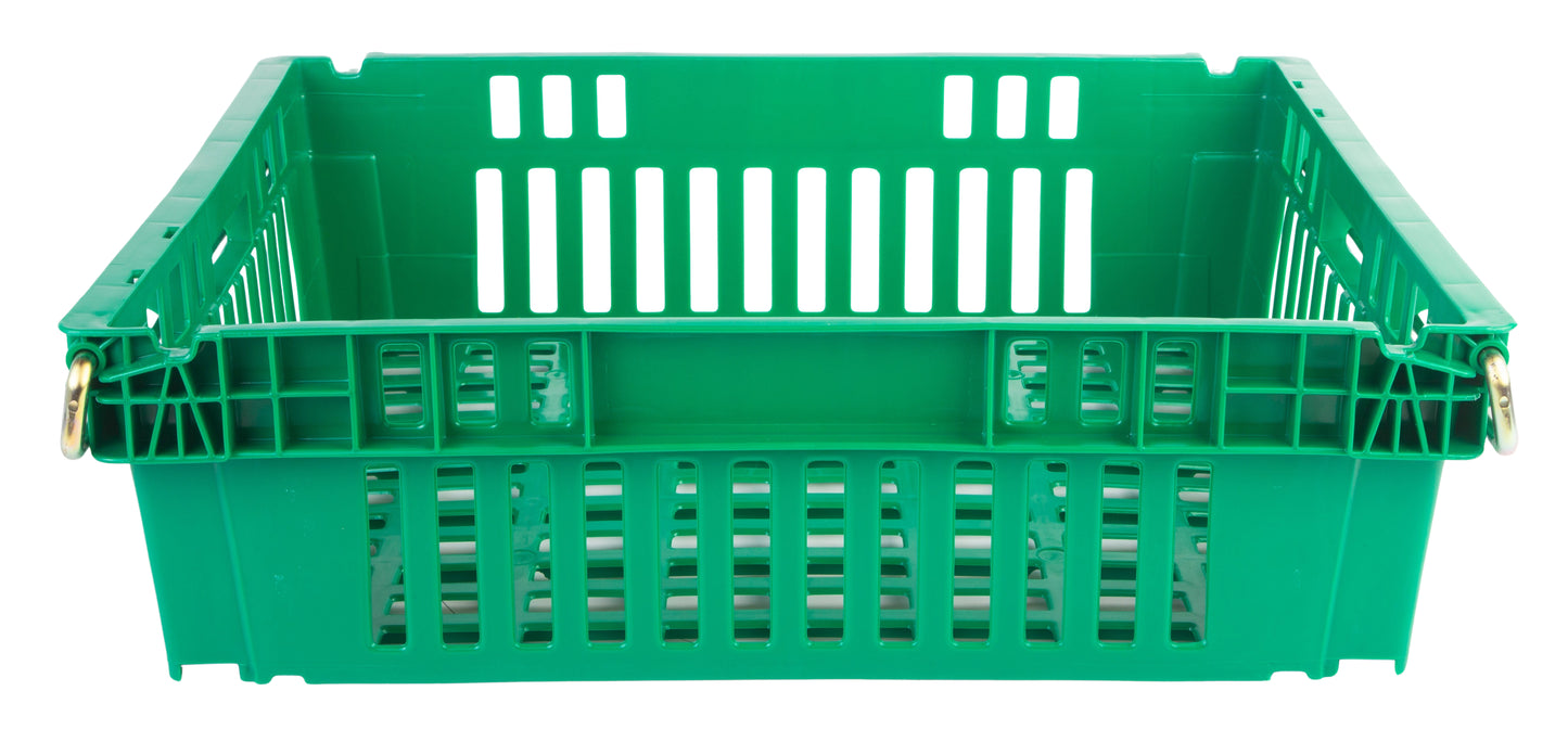 Hudson Exchange 24 x 20 x 6.8" (10.4 Gallon) Agricultural Vented Crate Handled Storage Container Tote With 2-Position Metal Bail