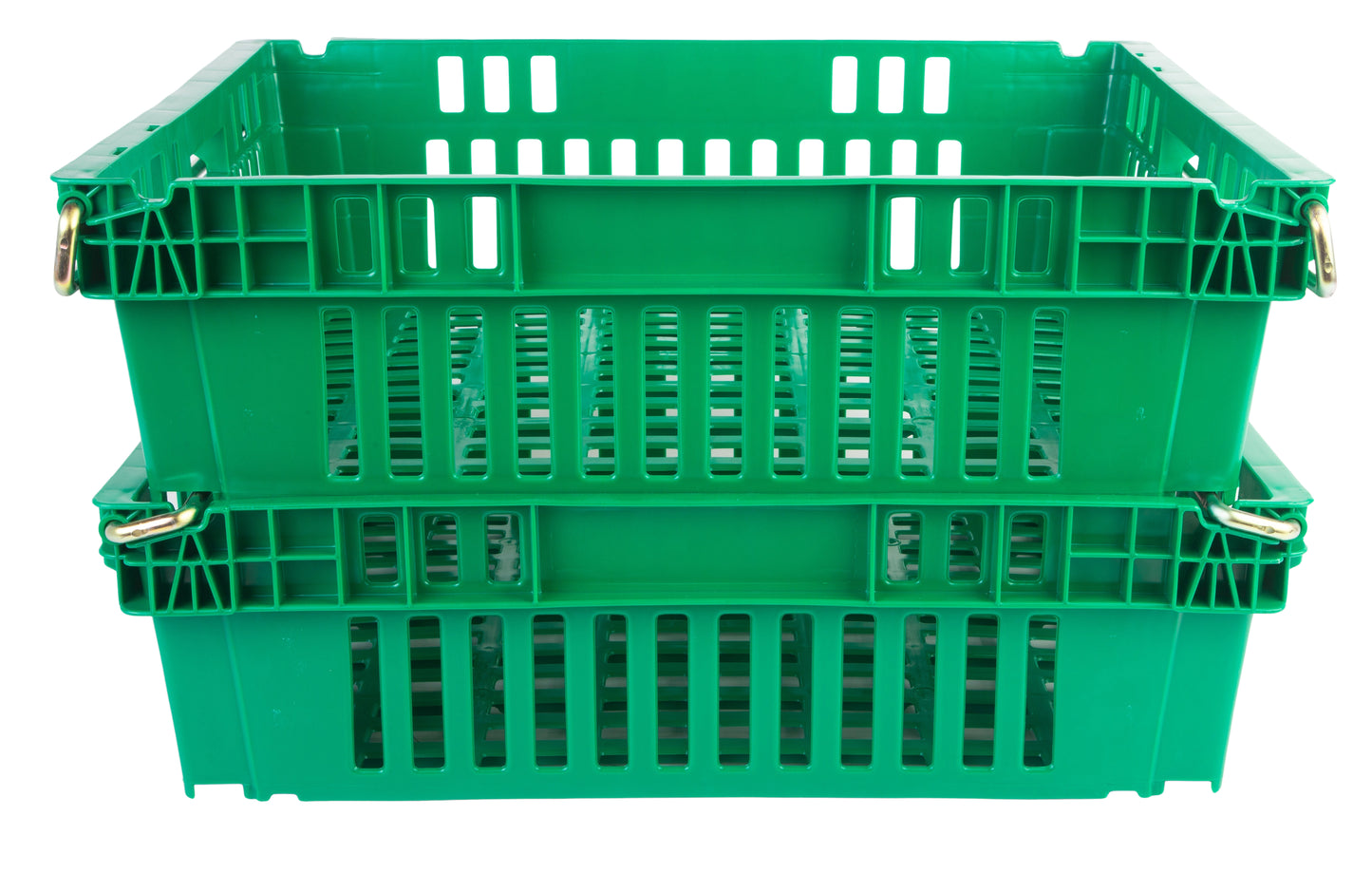 Hudson Exchange 24 x 20 x 6.8" (10.4 Gallon) Agricultural Vented Crate Handled Storage Container Tote With 2-Position Metal Bail