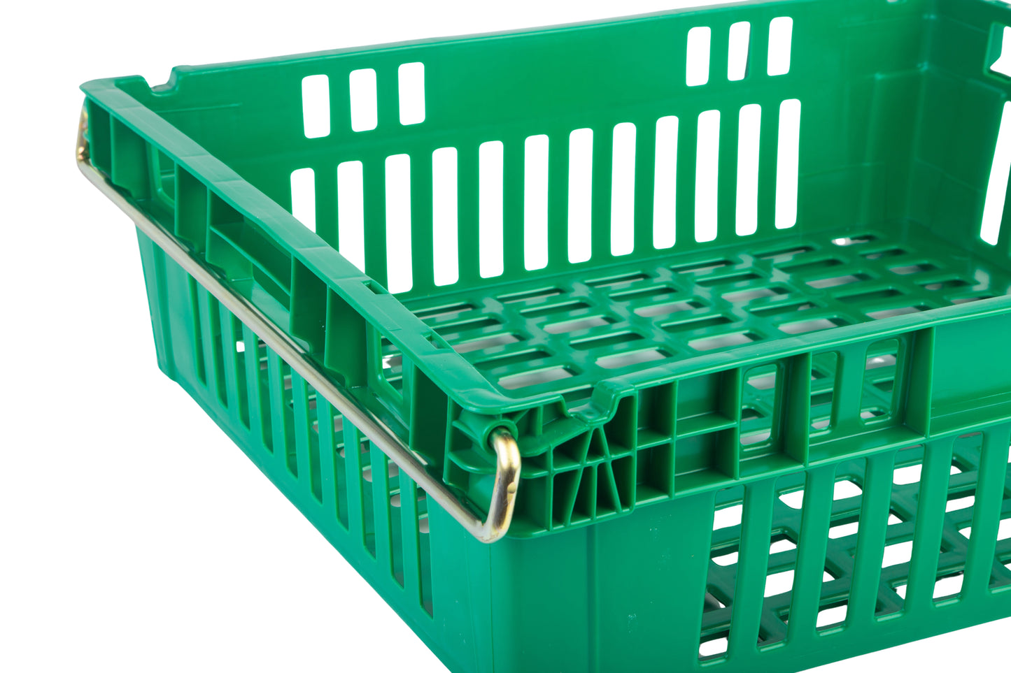 Hudson Exchange 24 x 20 x 6.8" (10.4 Gallon) Agricultural Vented Crate Handled Storage Container Tote With 2-Position Metal Bail