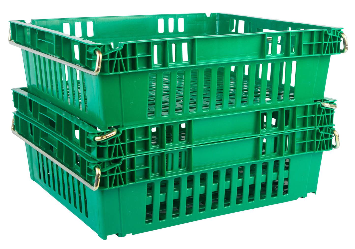 Hudson Exchange 24 x 20 x 6.8" (10.4 Gallon) Agricultural Vented Crate Handled Storage Container Tote With 2-Position Metal Bail