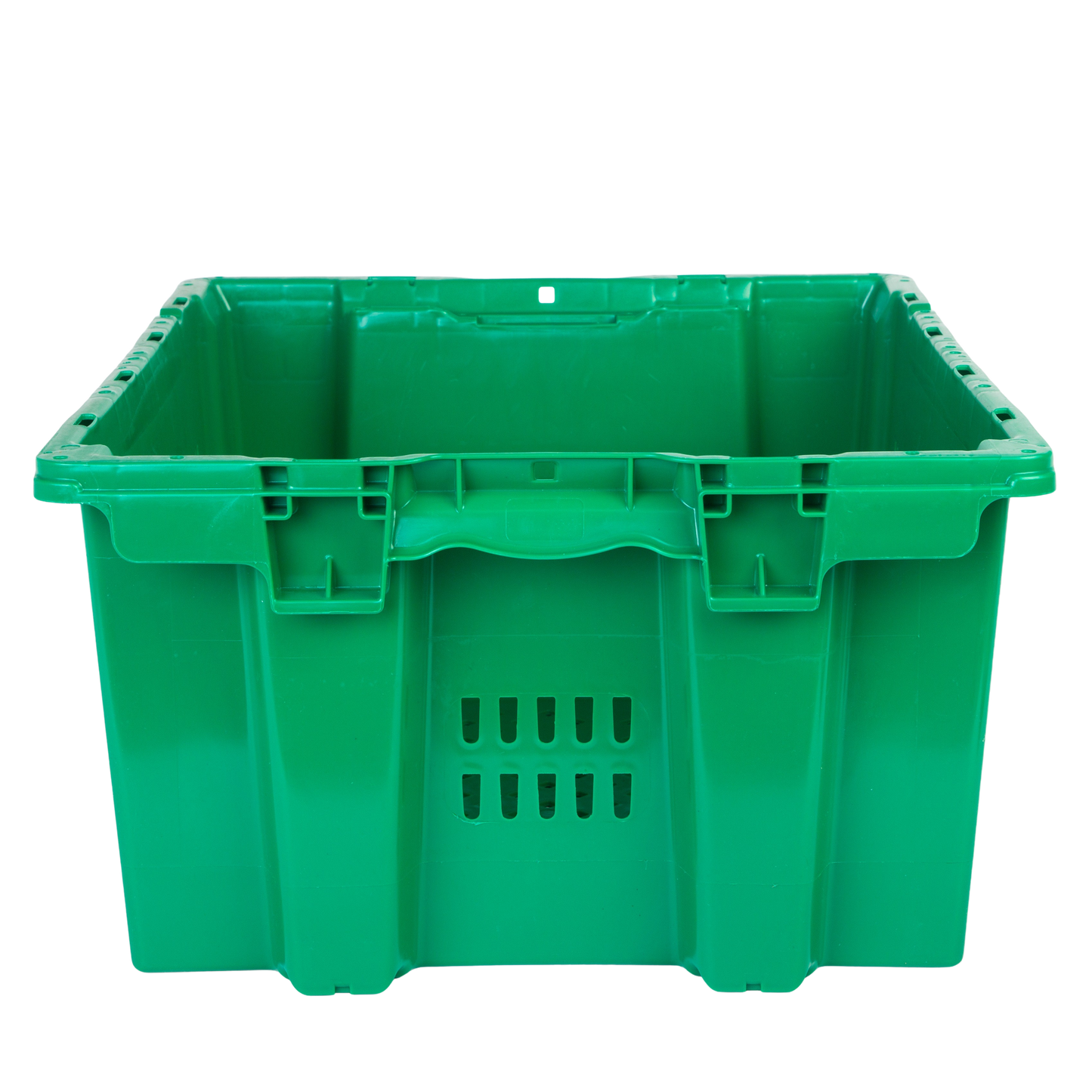 Hudson Exchange 24 x 20 x 11" (13.5 Gallon) Agricultural Vented Crate Handled Storage Container Tote, Green