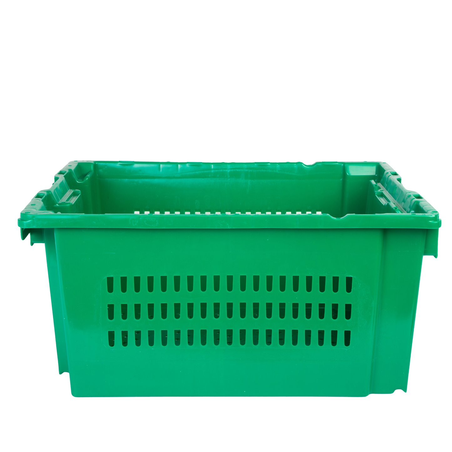 Hudson Exchange 24 x 20 x 11" (13.5 Gallon) Agricultural Vented Crate Handled Storage Container Tote, Green
