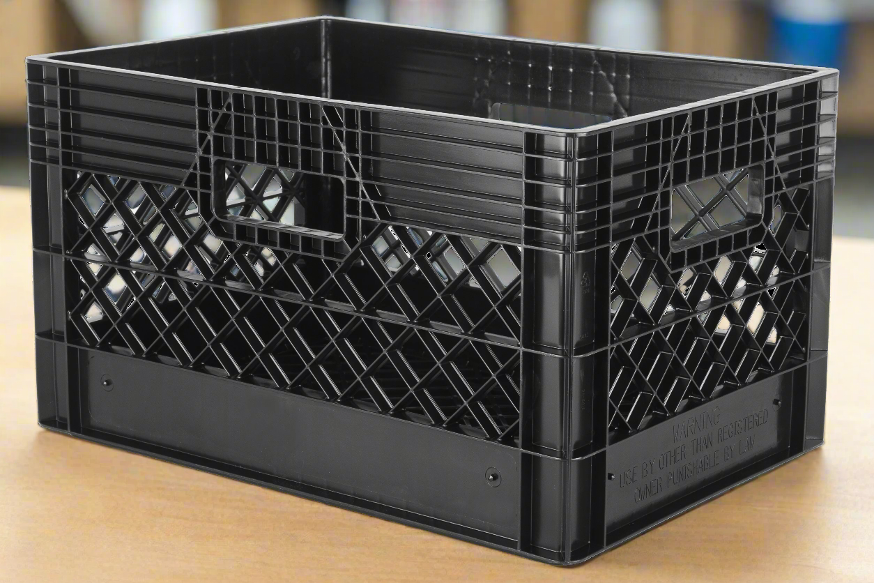 Hudson Exchange 19 x 13 x 11" (24 Quart) Mesh Milk Crate Handled Storage Container Tote, Black