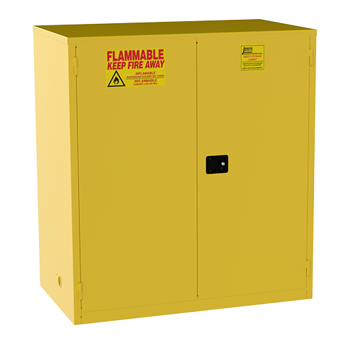 Jamco BM120 59x34x65" (120 Gallon) Safety Steel Metal Flammable Liquid Storage Cabinet with Lockable Manual Closing Doors, Non Forkliftable
