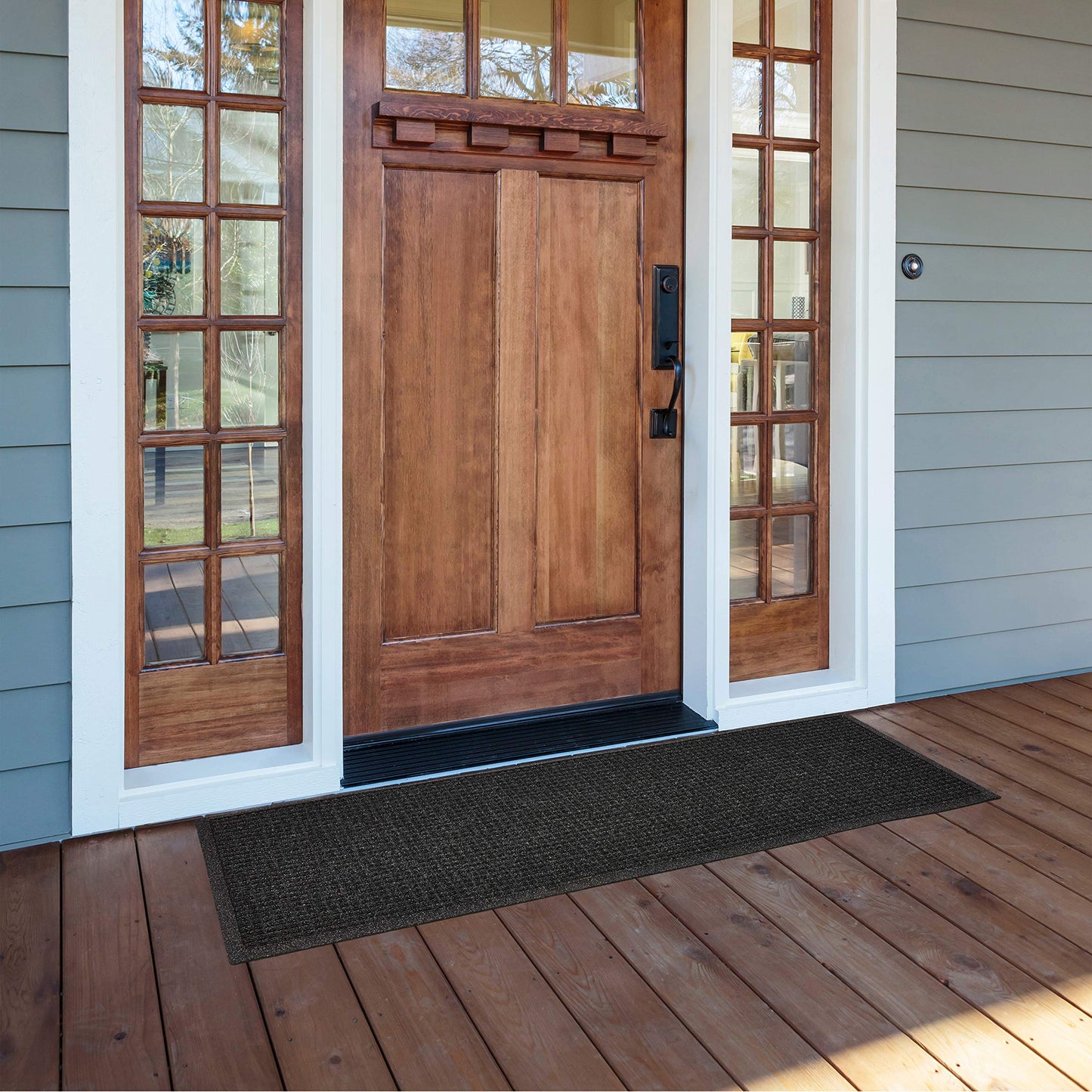 Waffle Entryway Mat With Fabric Border