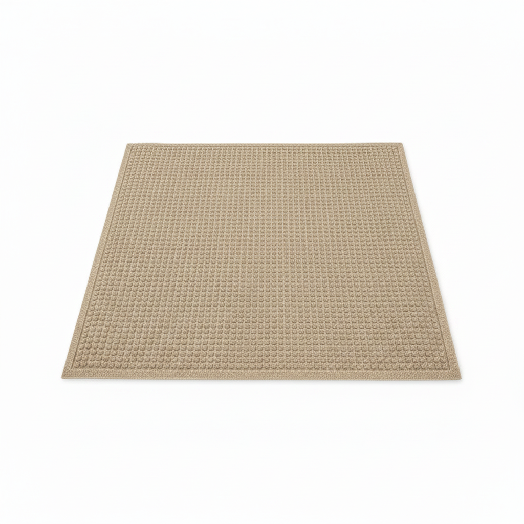 Waffle Entryway Mat With Fabric Border