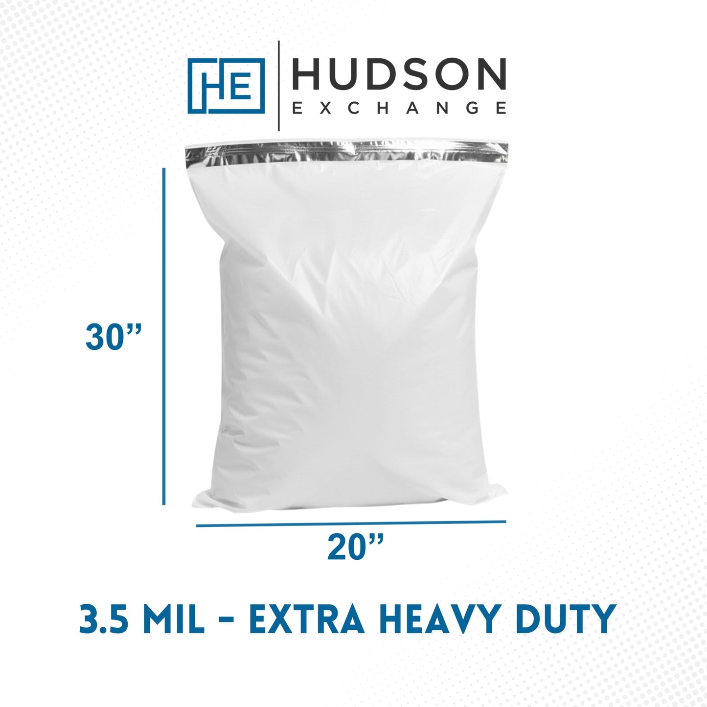 20" x 30" - 3.5 Mil Poly Mailer White - Case of 100