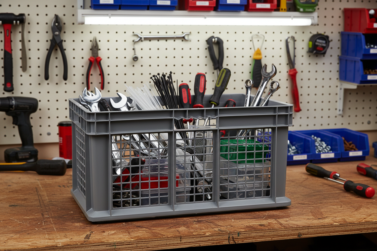 24 x 16 x 12" (16 Gallon) Mesh Straight Wall Handled Storage Container Tote