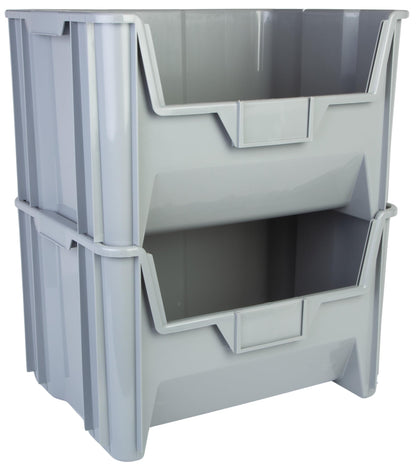 20 x 15 x 12.5" Plastic Giant Stackable Hopper Bin Container