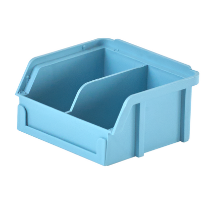 3.5 x 4 x 2" Plastic Stackable Storage Bin and Hanging Container With Molded Divider