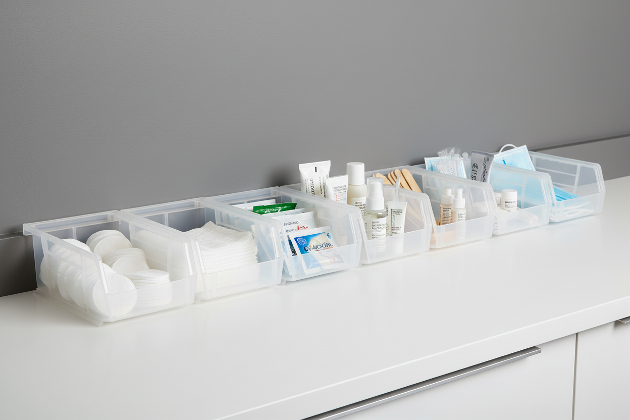 7.5 x 4 x 3" Plastic Stackable Storage Bin and Hanging Container