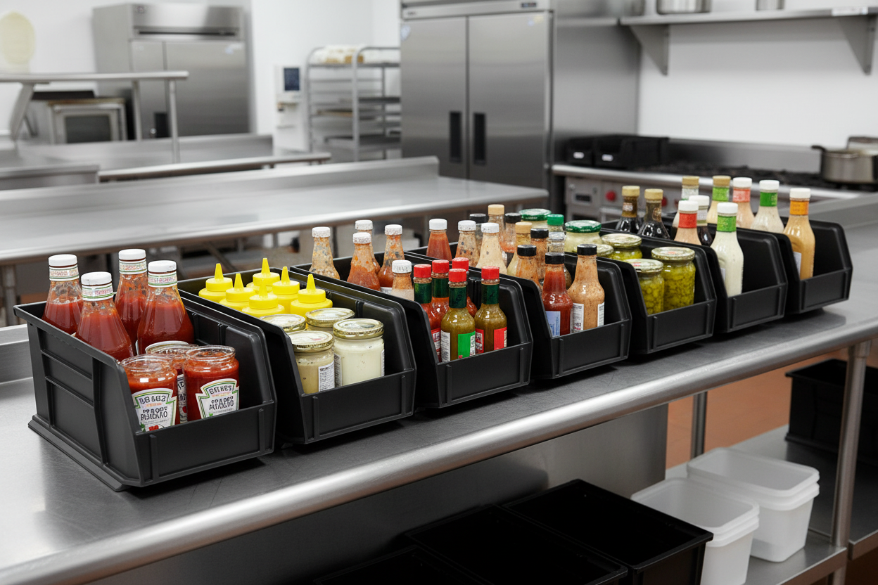 Hudson Exchange 11 x 5.5 x 5" Plastic Stackable Storage Bin and Hanging Container