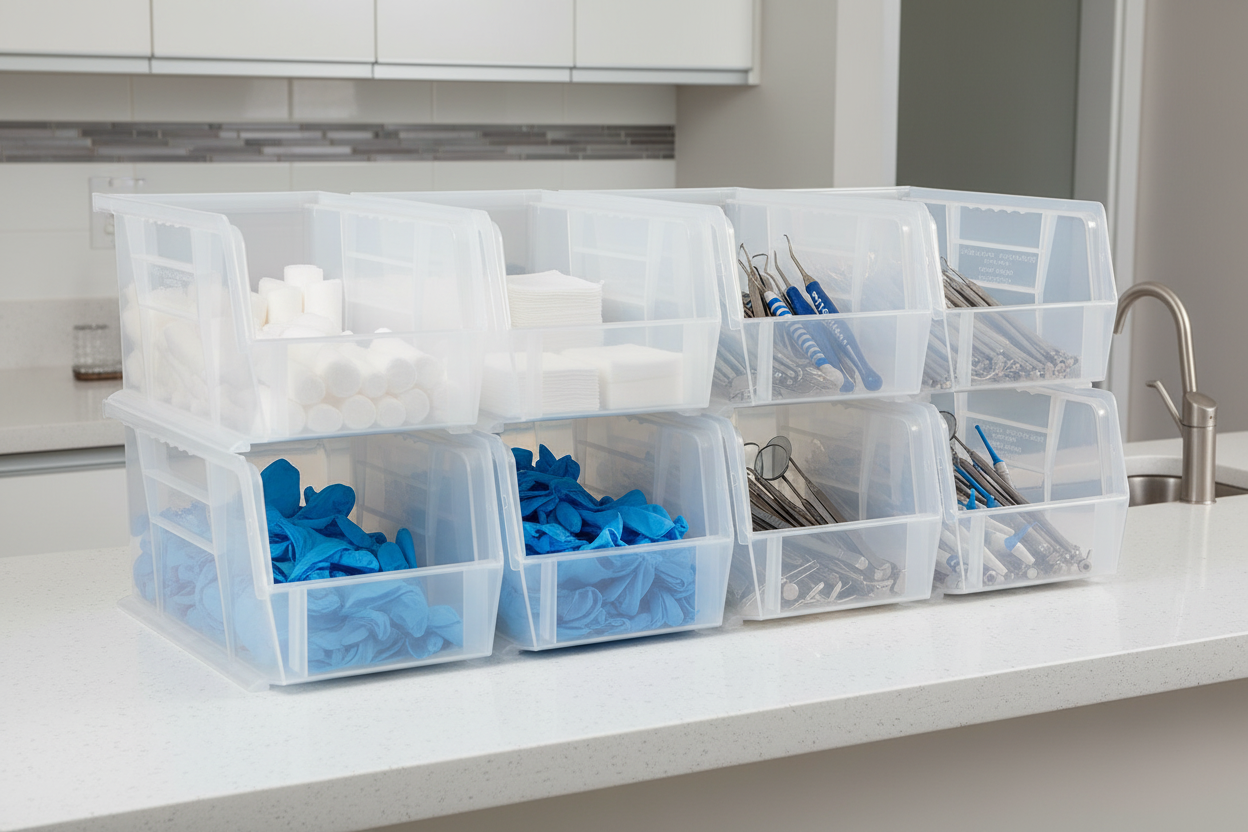 11 x 5.5 x 5" Plastic Stackable Storage Bin and Hanging Container