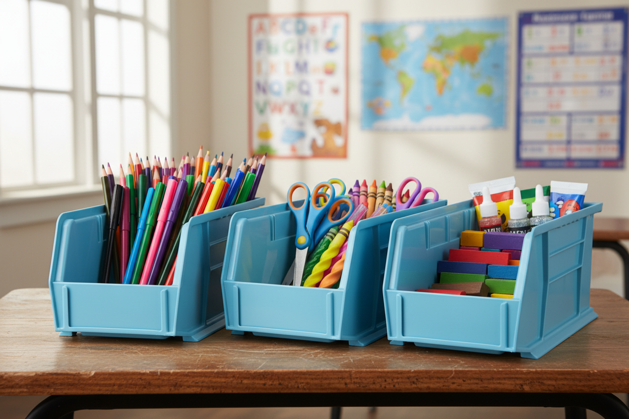 Hudson Exchange 11 x 5.5 x 5" Plastic Stackable Storage Bin and Hanging Container