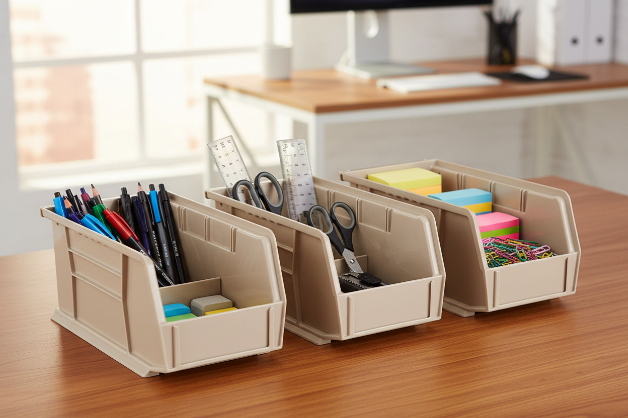 Hudson Exchange 11 x 5.5 x 5" Plastic Stackable Storage Bin and Hanging Container