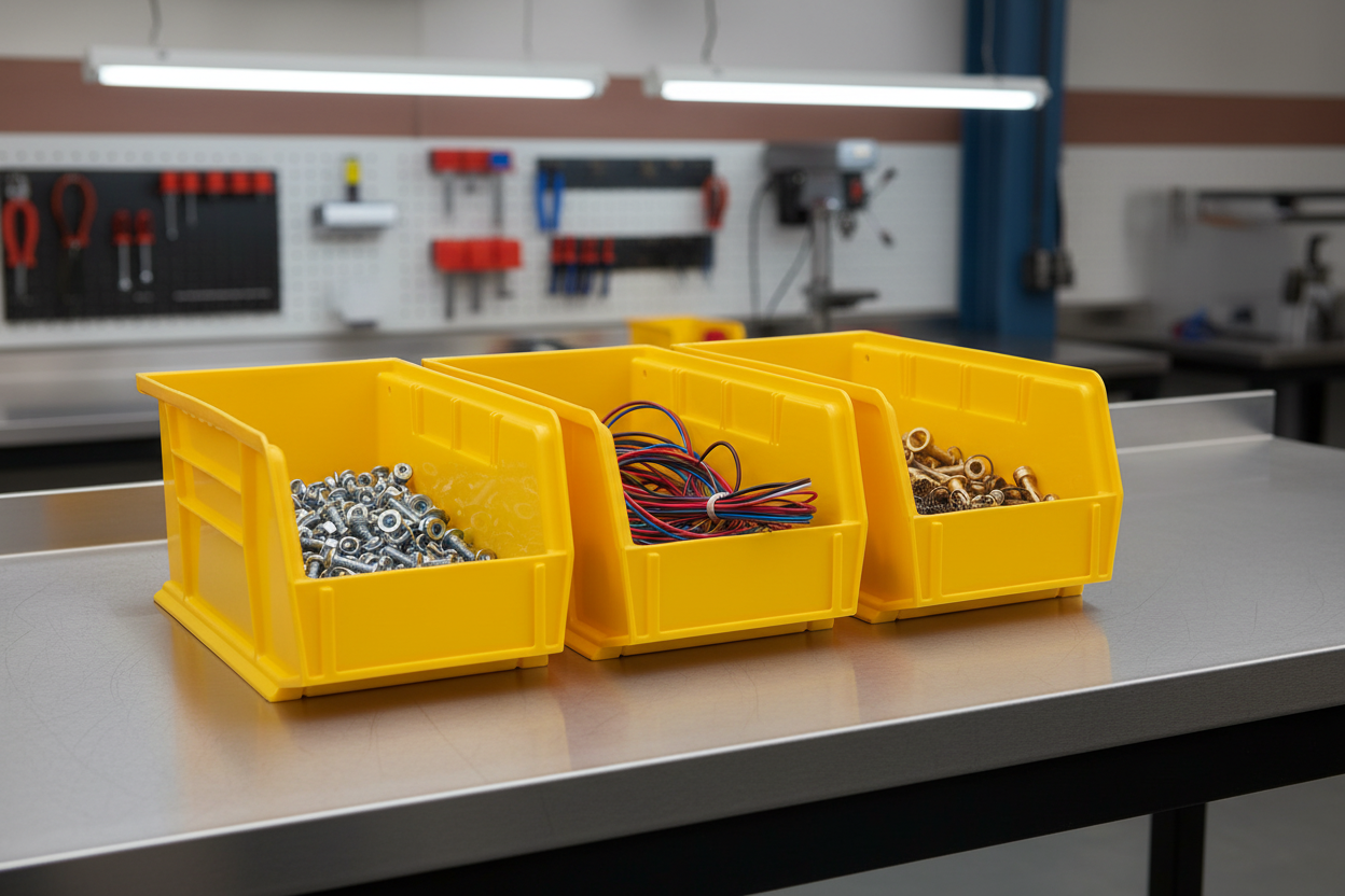 Hudson Exchange 11 x 5.5 x 5" Plastic Stackable Storage Bin and Hanging Container