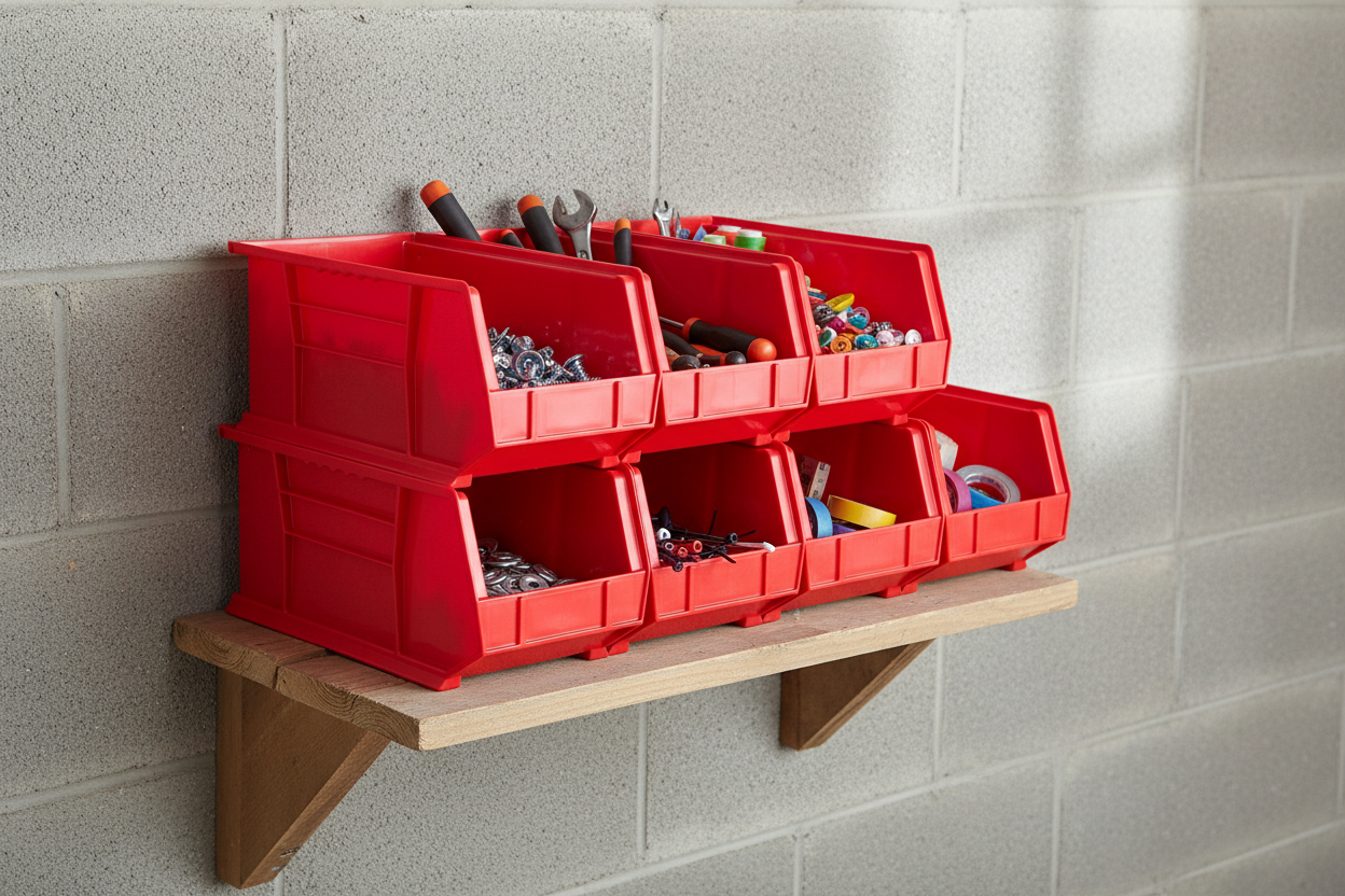 Hudson Exchange 15 x 8 x 7" Plastic Stackable Storage Bin and Hanging Container