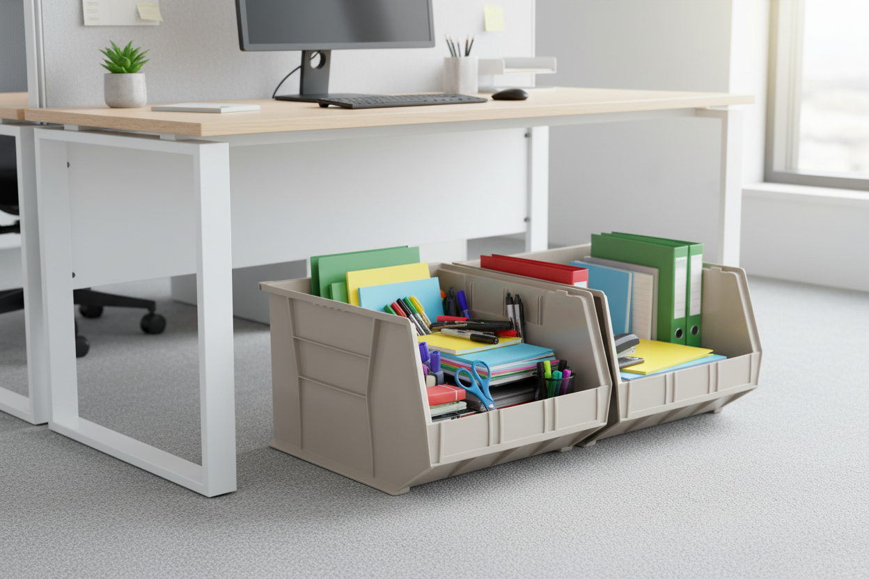 Hudson Exchange 18 x 16.5 x 11" Plastic Stackable Storage Bin and Hanging Container