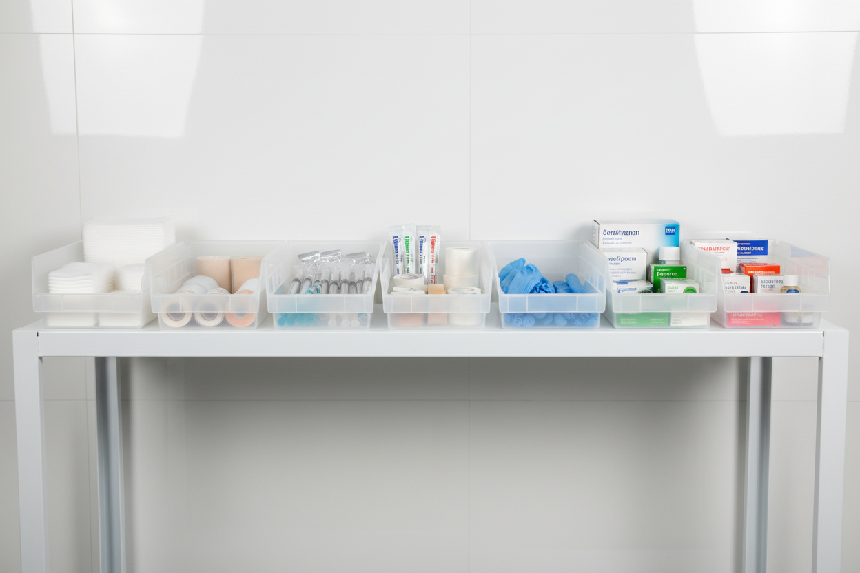 Hudson Exchange 12 x 6 x 4" Plastic Nesting Storage 12” Shelf Bin Container