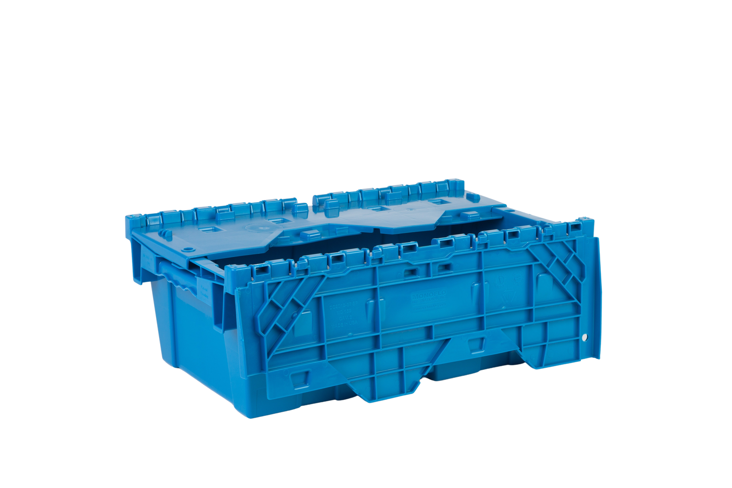 19.6 x 11.6 x 7.3” (3.7 Gallon) Attached Lid Container Tote