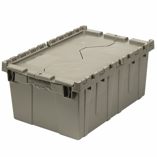 21.9 x 15.2 x 9.7” (9.7 Gallon) Attached Lid Container Tote