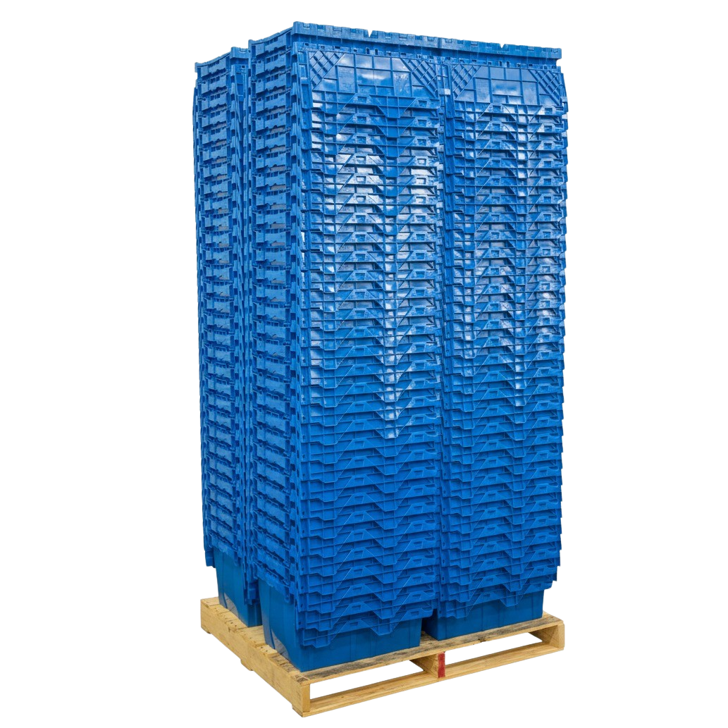 Pallet Deal (120 Totes) 21.9 x 15.2 x 12.8” (12.7 Gallon) Attached Lid Container Tote
