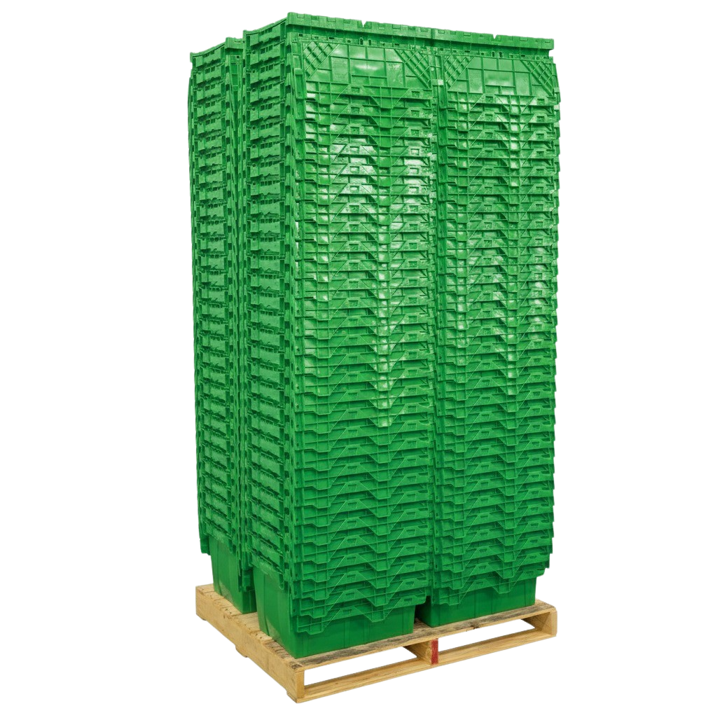 Pallet Deal (120 Totes) 21.9 x 15.2 x 12.8” (12.7 Gallon) Attached Lid Container Tote