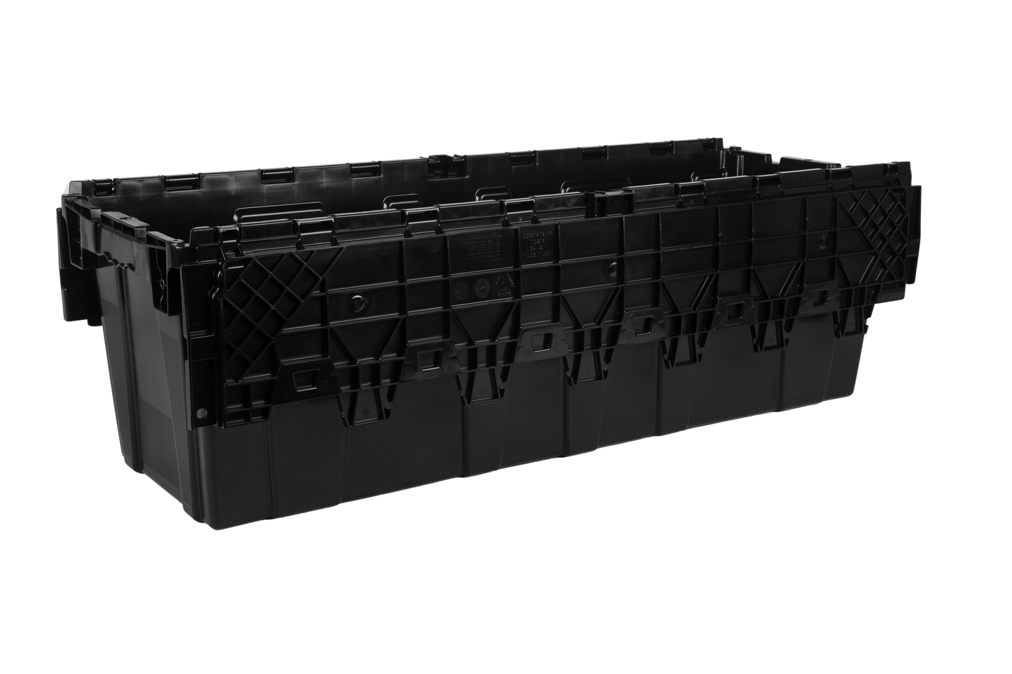 39.4 x 14.3 x 12.5" (24.7 Gallon) Attached Lid Container Tote