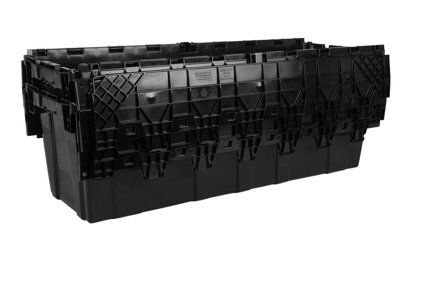 39.4 x 14.3 x 12.5" (24.7 Gallon) Attached Lid Container Tote