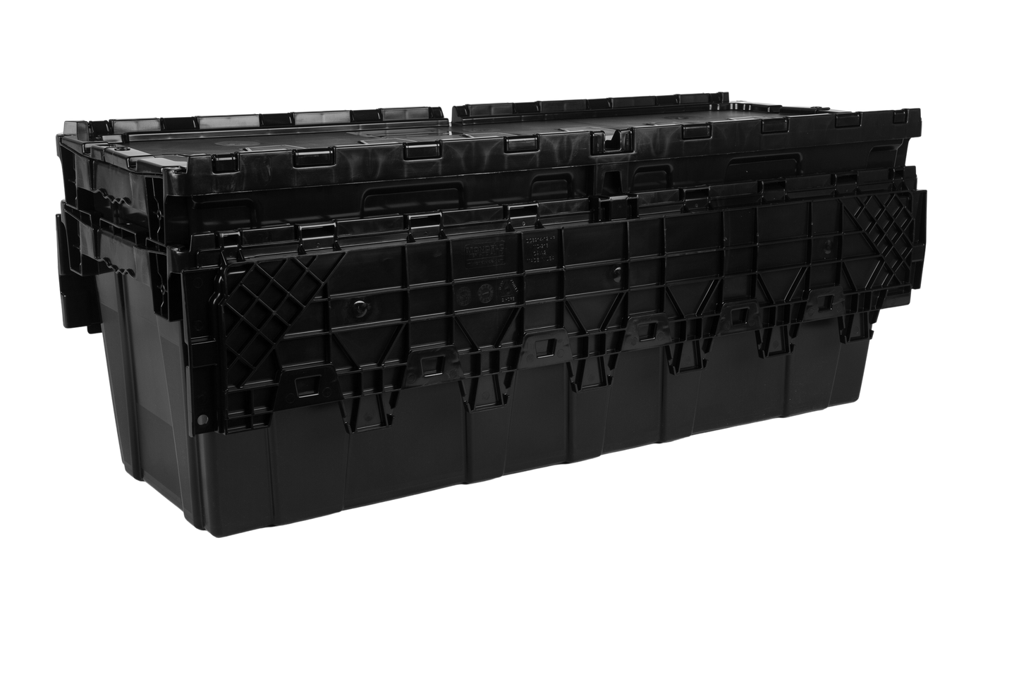 39.4 x 14.3 x 12.5" (24.7 Gallon) Attached Lid Container Tote
