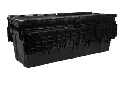 39.4 x 14.3 x 12.5" (24.7 Gallon) Attached Lid Container Tote