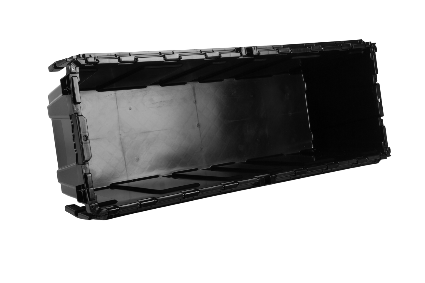 39.4 x 14.3 x 12.5" (24.7 Gallon) Attached Lid Container Tote