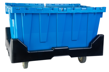 Hudson Exchange 28 x 18 x 10.5" (650 lb. Capacity) Plastic Container Dolly With Casters for Attached Lid Totes