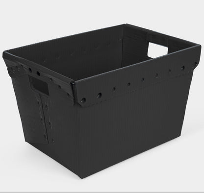 Hudson Exchange 18.25 x 13.25 x 11.75" Corrugated Space Age Handled Storage Container Mail Tote