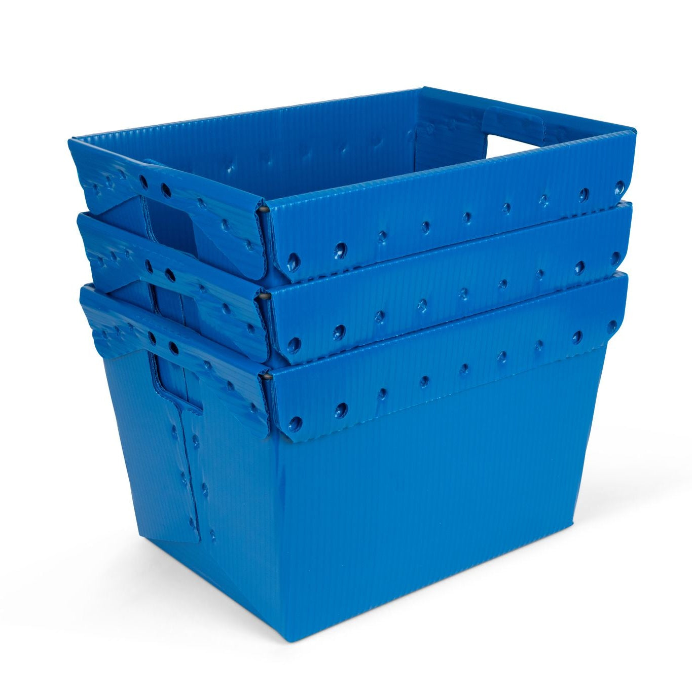 Hudson Exchange 18.25 x 13.25 x 11.75" Corrugated Space Age Handled Storage Container Mail Tote