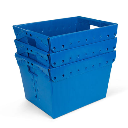 Hudson Exchange 18.25 x 13.25 x 11.75" Corrugated Space Age Handled Storage Container Mail Tote