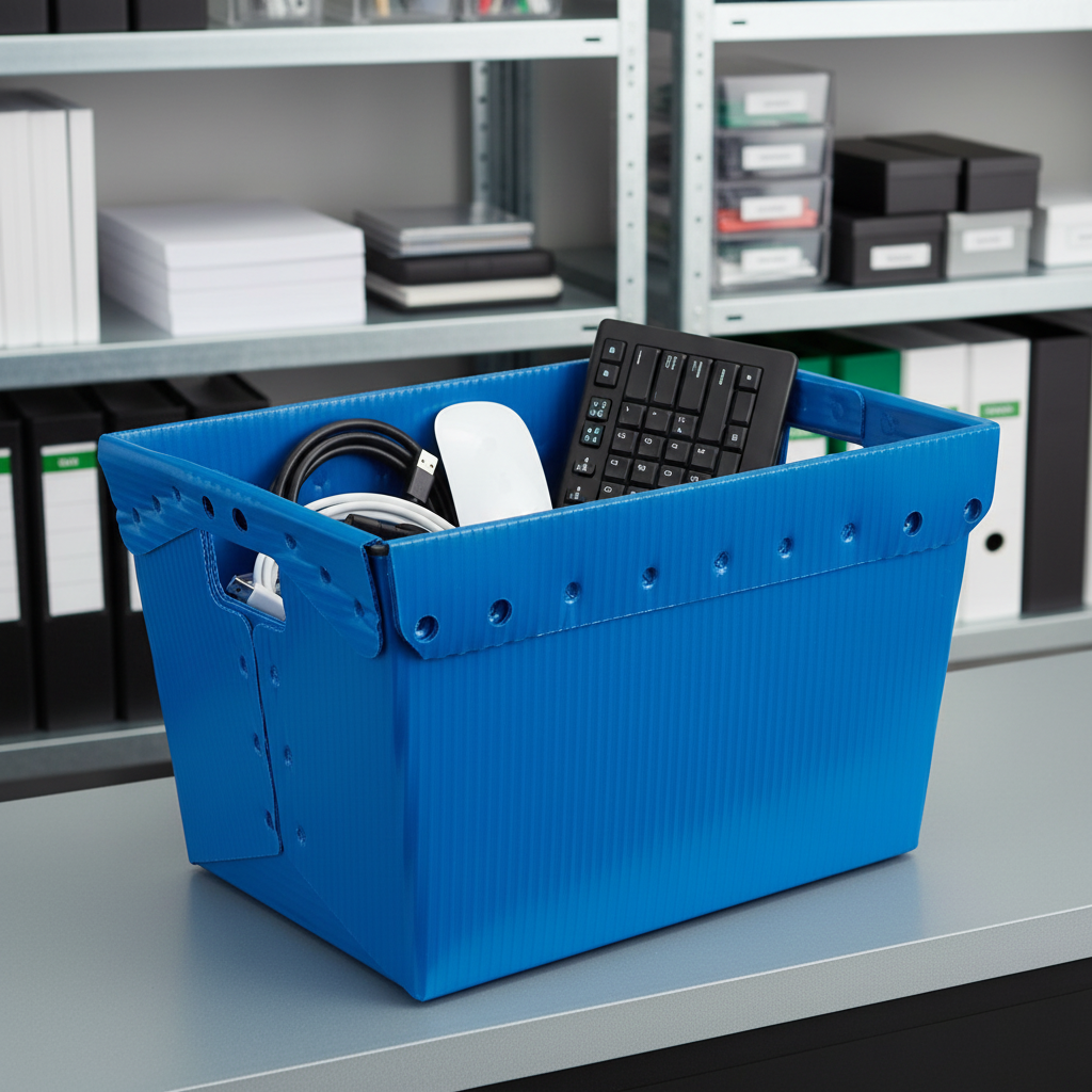 18.25 x 13.25 x 11.75" Corrugated Space Age Handled Storage Container Mail Tote