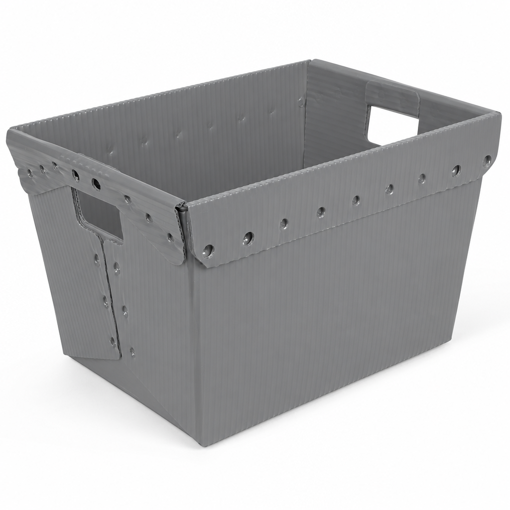 18.25 x 13.25 x 11.75" Corrugated Space Age Handled Storage Container Mail Tote