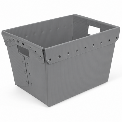 18.25 x 13.25 x 11.75" Corrugated Space Age Handled Storage Container Mail Tote