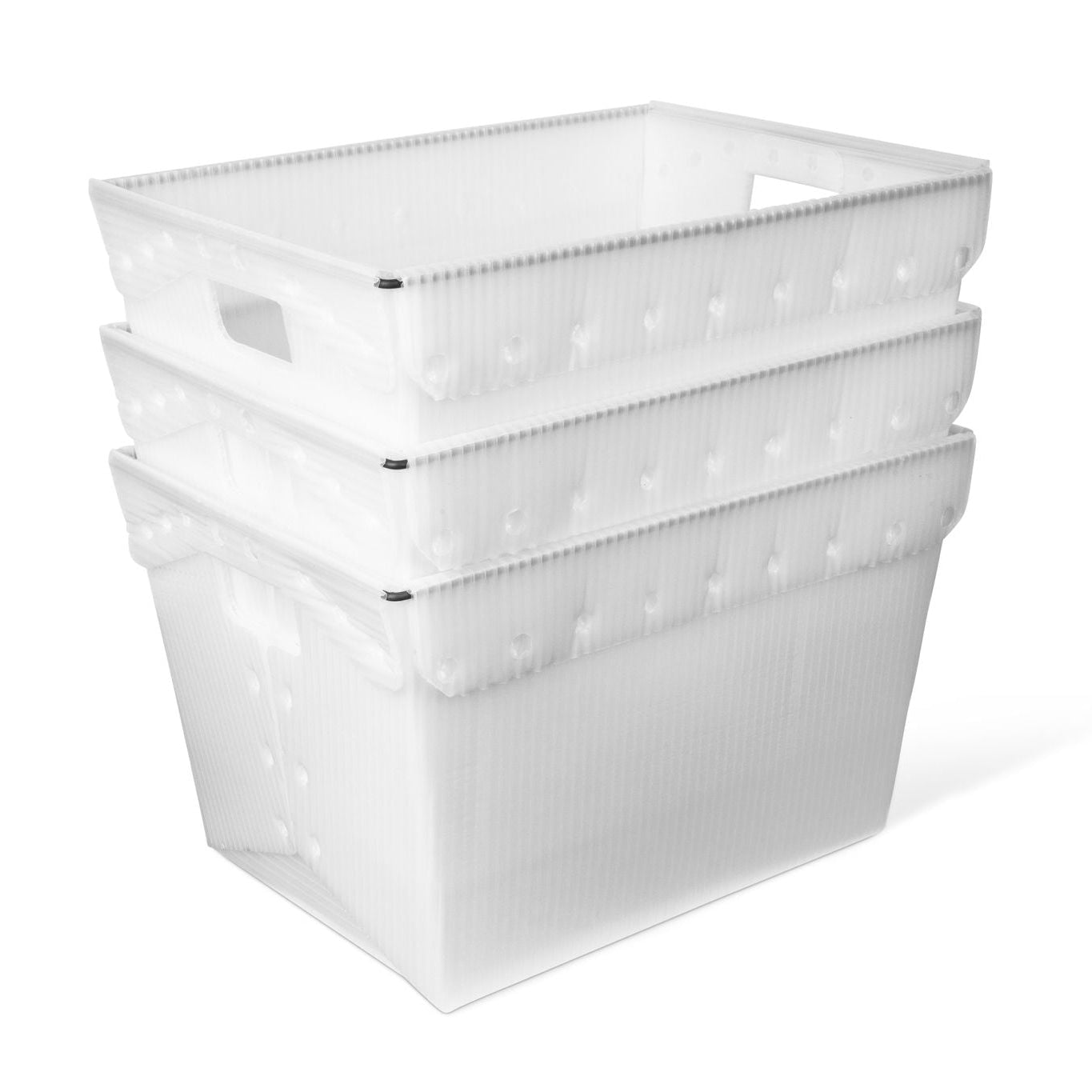 Hudson Exchange 18.25 x 13.25 x 11.75" Corrugated Space Age Handled Storage Container Mail Tote