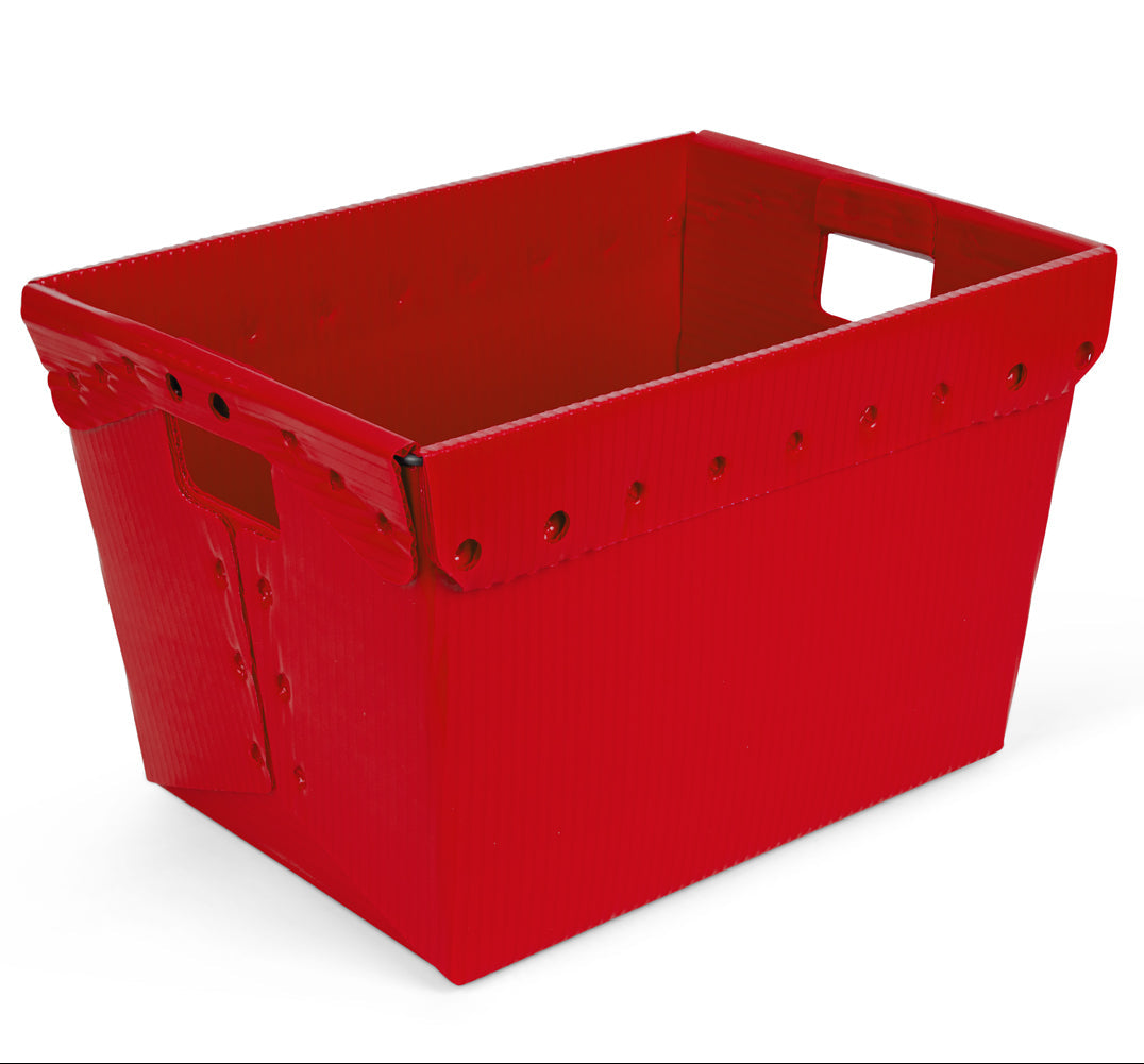 Hudson Exchange 18.25 x 13.25 x 11.75" Corrugated Space Age Handled Storage Container Mail Tote