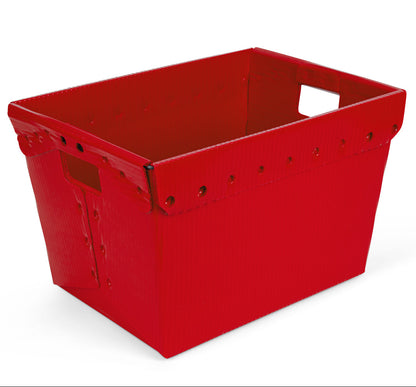 Hudson Exchange 18.25 x 13.25 x 11.75" Corrugated Space Age Handled Storage Container Mail Tote