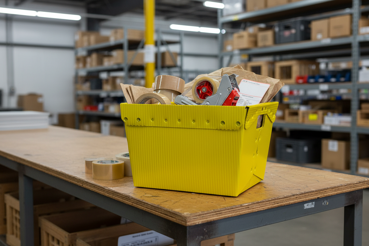 18.25 x 13.25 x 11.75" Corrugated Space Age Handled Storage Container Mail Tote