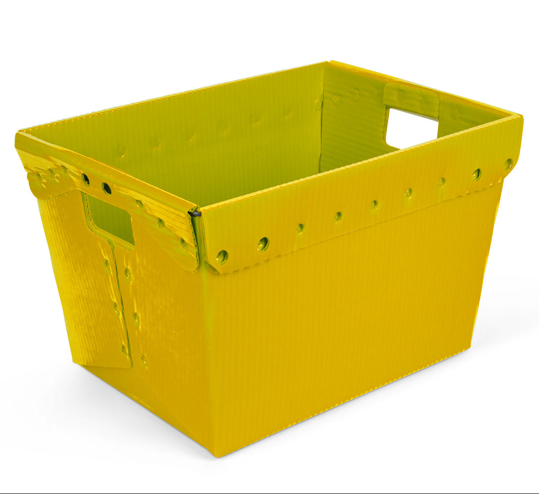 Hudson Exchange 18.25 x 13.25 x 11.75" Corrugated Space Age Handled Storage Container Mail Tote