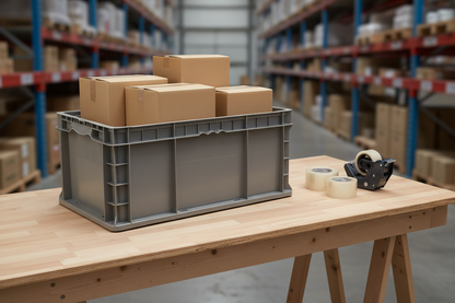 Hudson Exchange 24 x 15 x 11" (12.7 Gallon) Straight Wall Handled Storage Container Tote